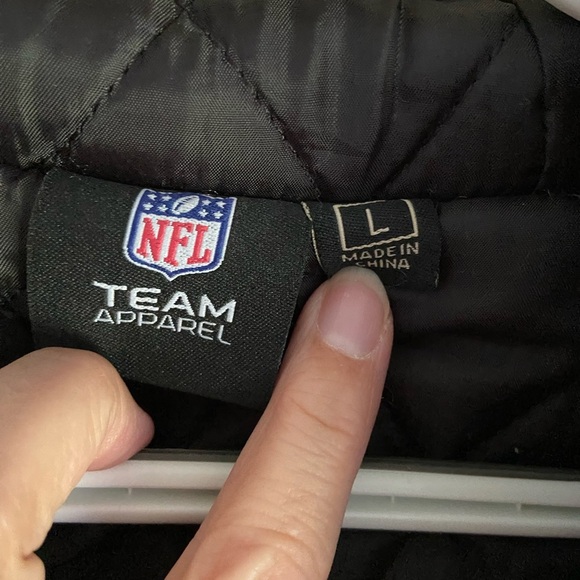 NFL Team Apparel Navy New England Patriots Heavy Cotton Canvas Hooded Jacket L - Picture 7 of 12